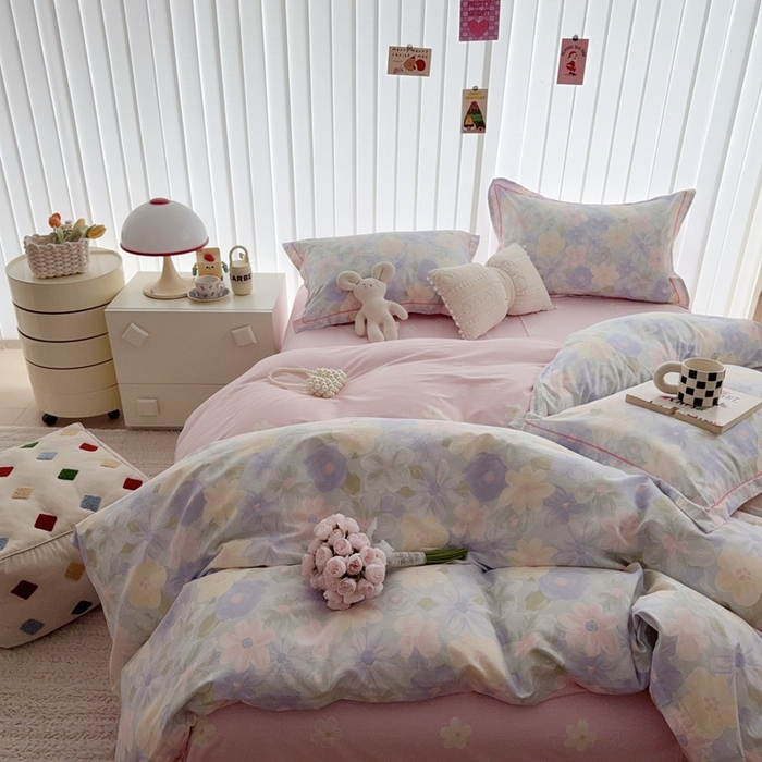 91家纺网 家纺一手货源 找家纺 于果 2024新款全棉13370四件套（9）桃花园