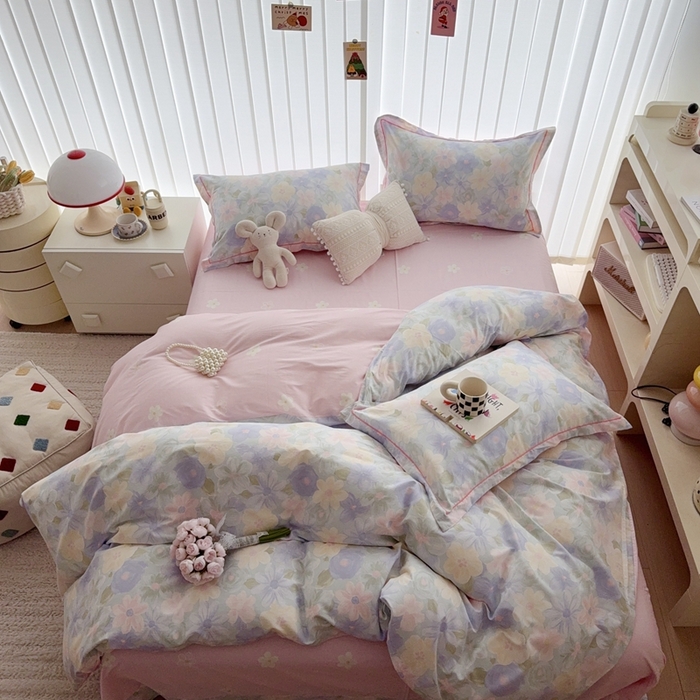 91家纺网 家纺一手货源 找家纺 于果 2024新款全棉13370四件套（9）桃花园