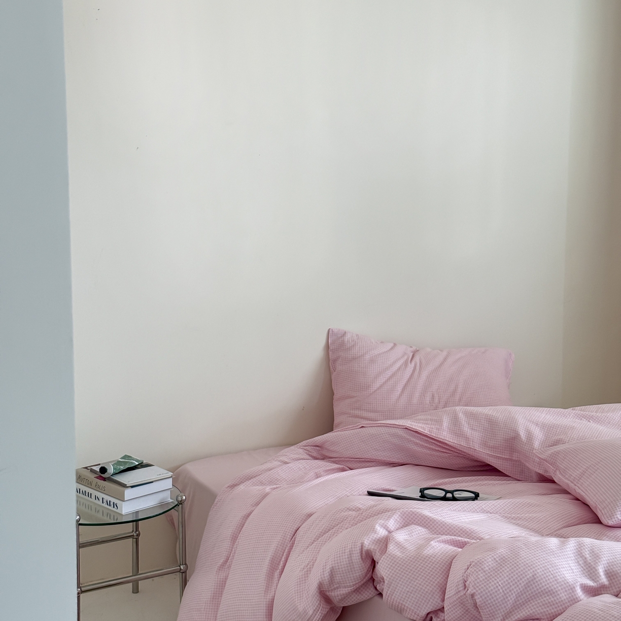 91家纺网 家纺一手货源 找家纺 （总）窝米 2025新品全棉纯棉双层纱简约条格四件套系列第二组