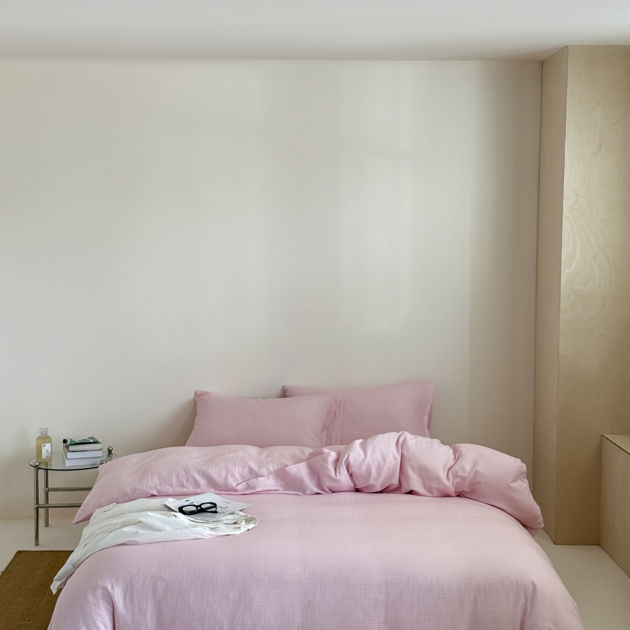 91家纺网 家纺一手货源 找家纺 （总）窝米 2025新品全棉纯棉双层纱简约条格四件套系列第二组