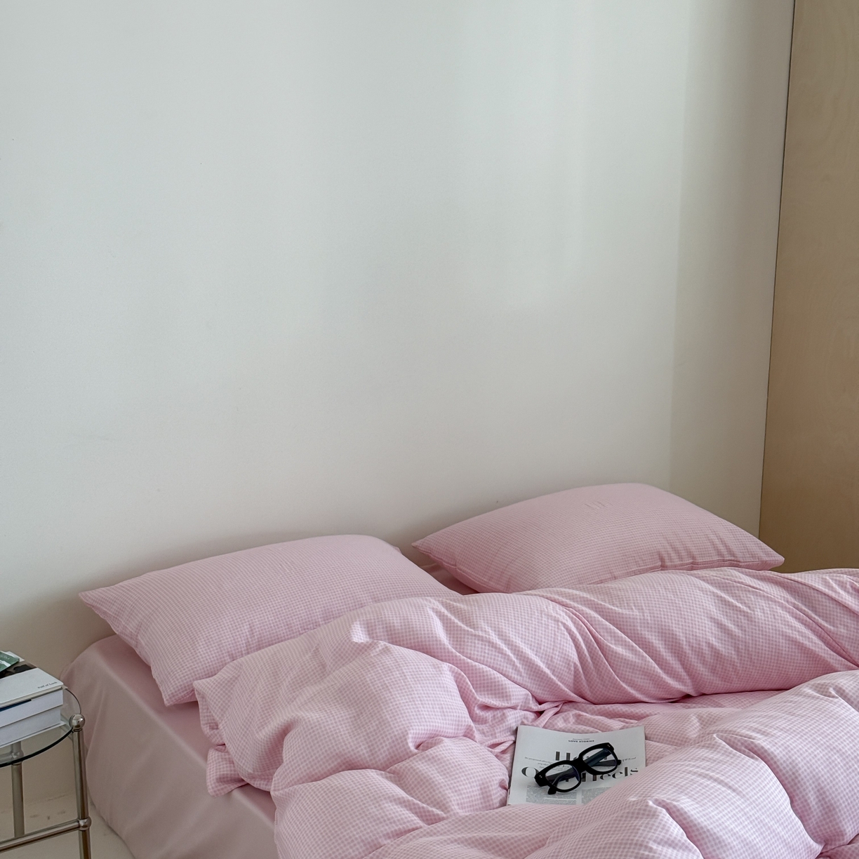 91家纺网 家纺一手货源 找家纺 （总）窝米 2025新品全棉纯棉双层纱简约条格四件套系列第二组