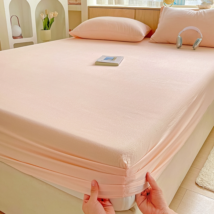 91家纺网 家纺一手货源 找家纺 （总）卡迪熊家纺 2025新款超柔云感双层纱床笠