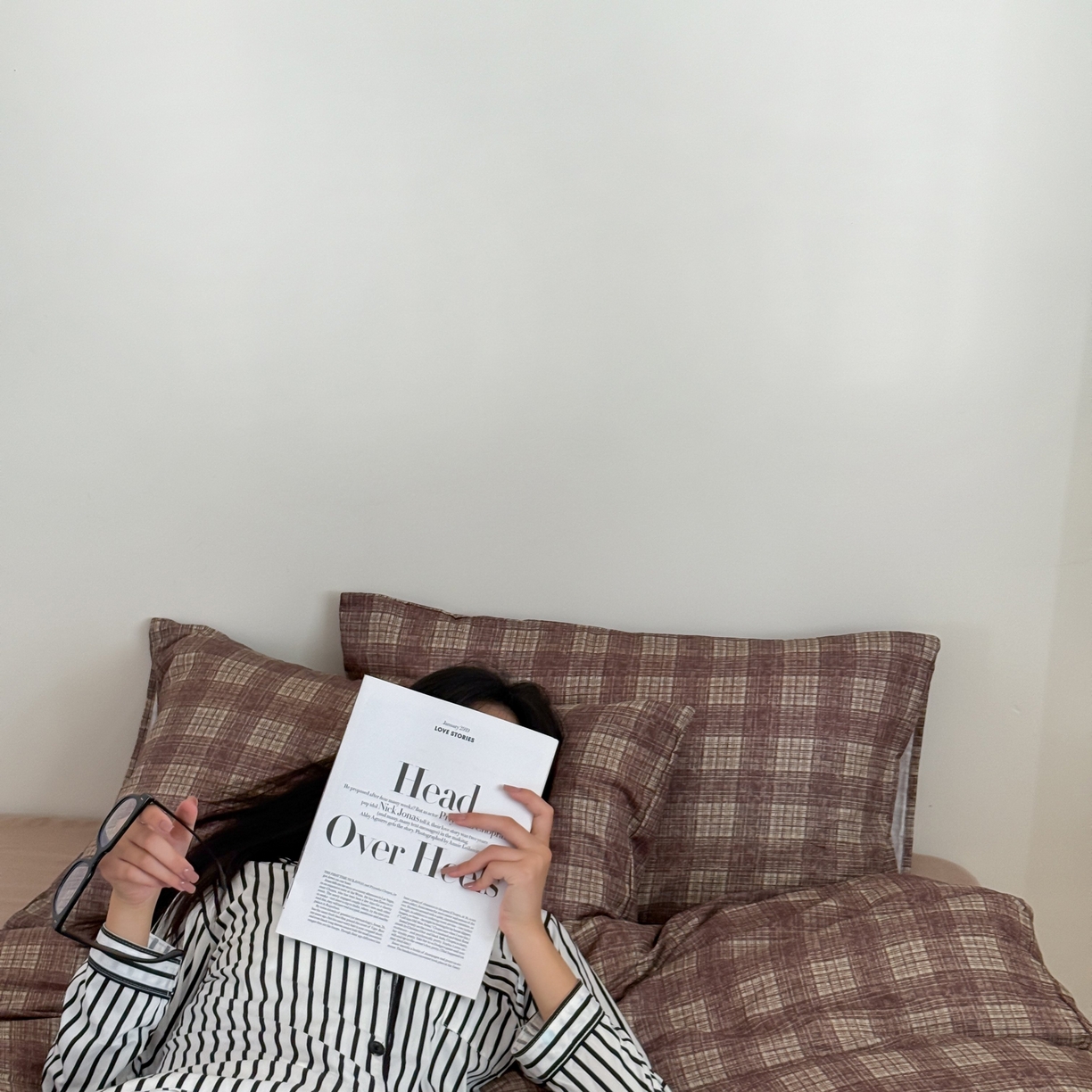 91家纺网 家纺一手货源 找家纺 窝米 2025新品全棉纯棉双层纱简约条格四件套系列第二组 致在-红