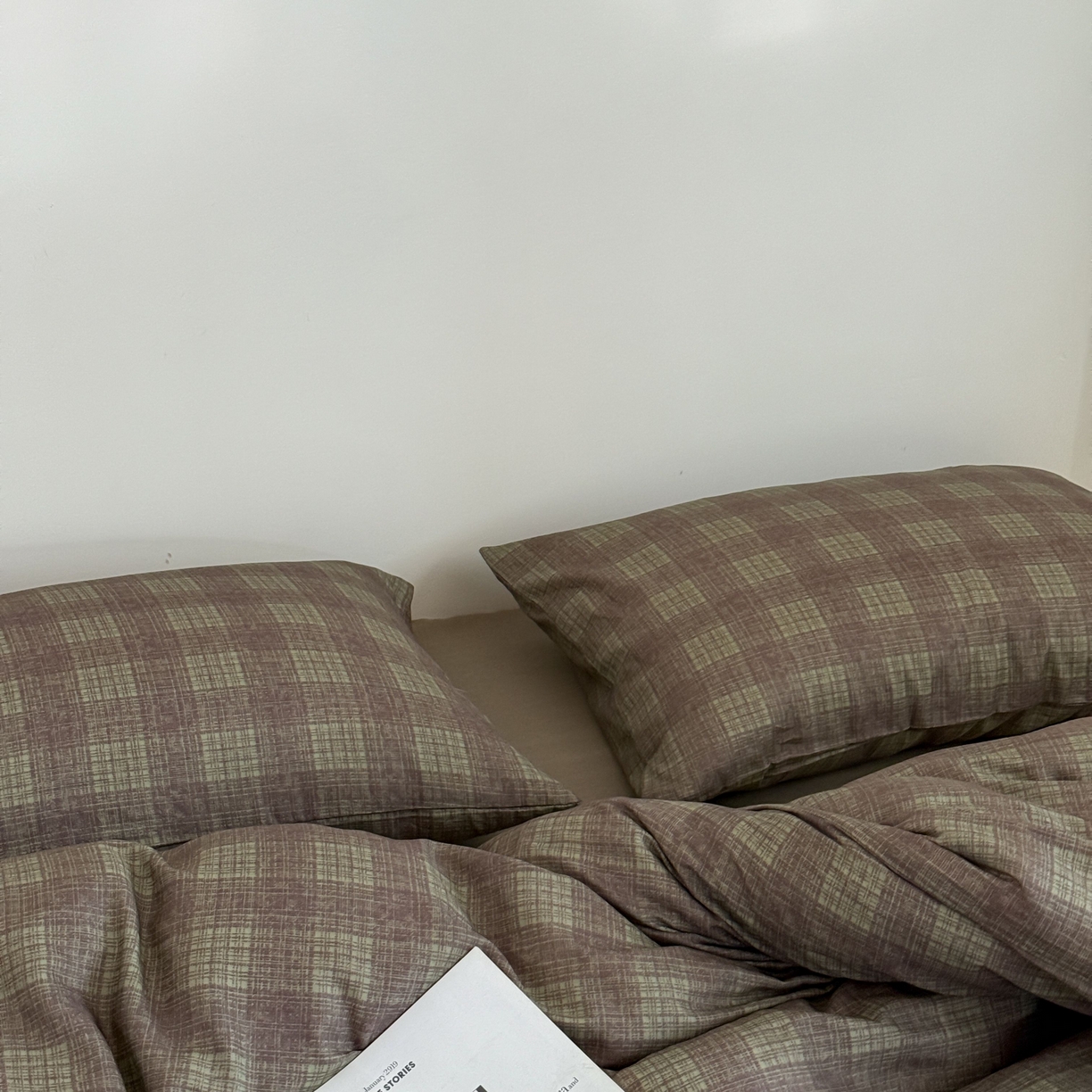 91家纺网 家纺一手货源 找家纺 窝米 2025新品全棉纯棉双层纱简约条格四件套系列第二组 致在-绿