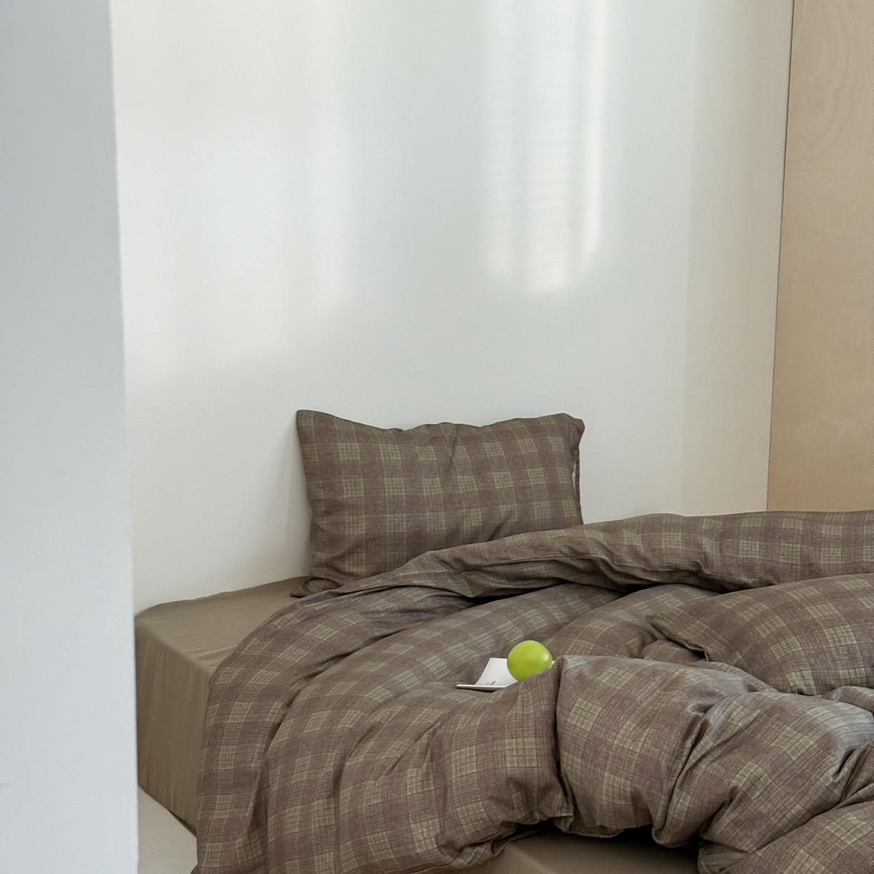 91家纺网 家纺一手货源 找家纺 窝米 2025新品全棉纯棉双层纱简约条格四件套系列第二组 致在-绿