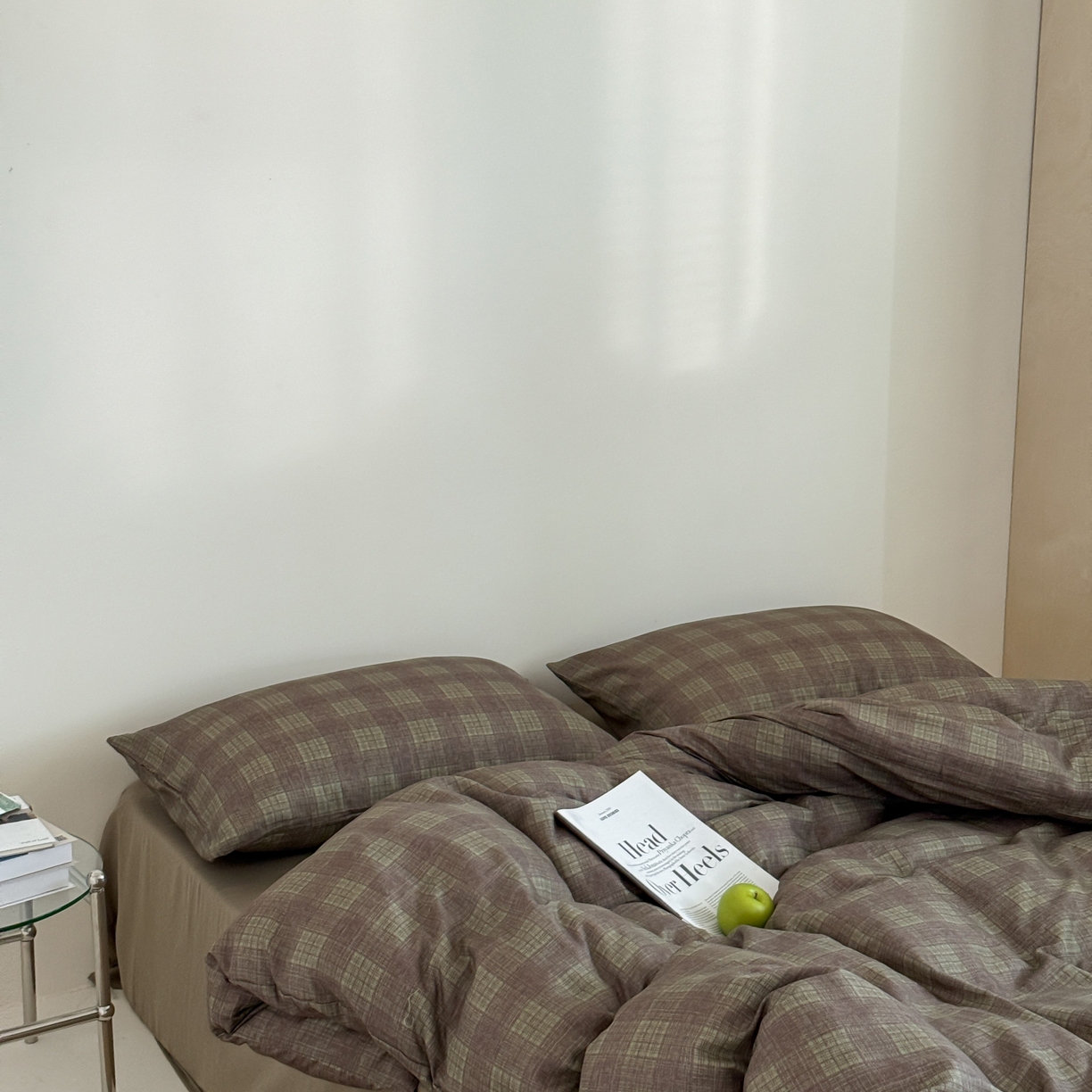 91家纺网 家纺一手货源 找家纺 窝米 2025新品全棉纯棉双层纱简约条格四件套系列第二组 致在-绿