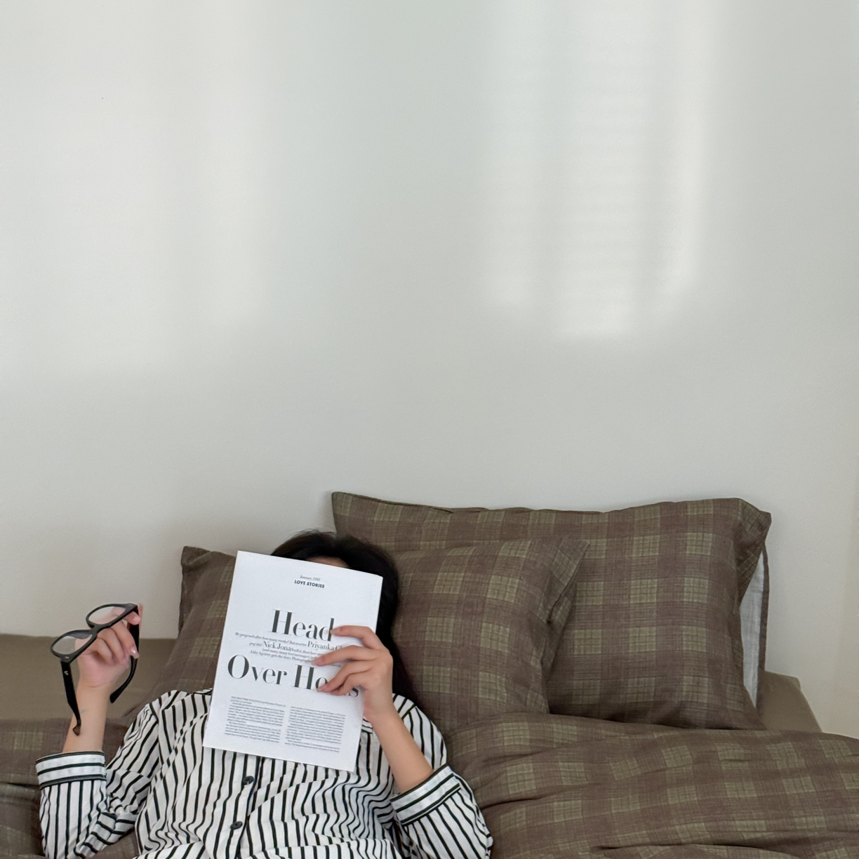 91家纺网 家纺一手货源 找家纺 窝米 2025新品全棉纯棉双层纱简约条格四件套系列第二组 致在-绿