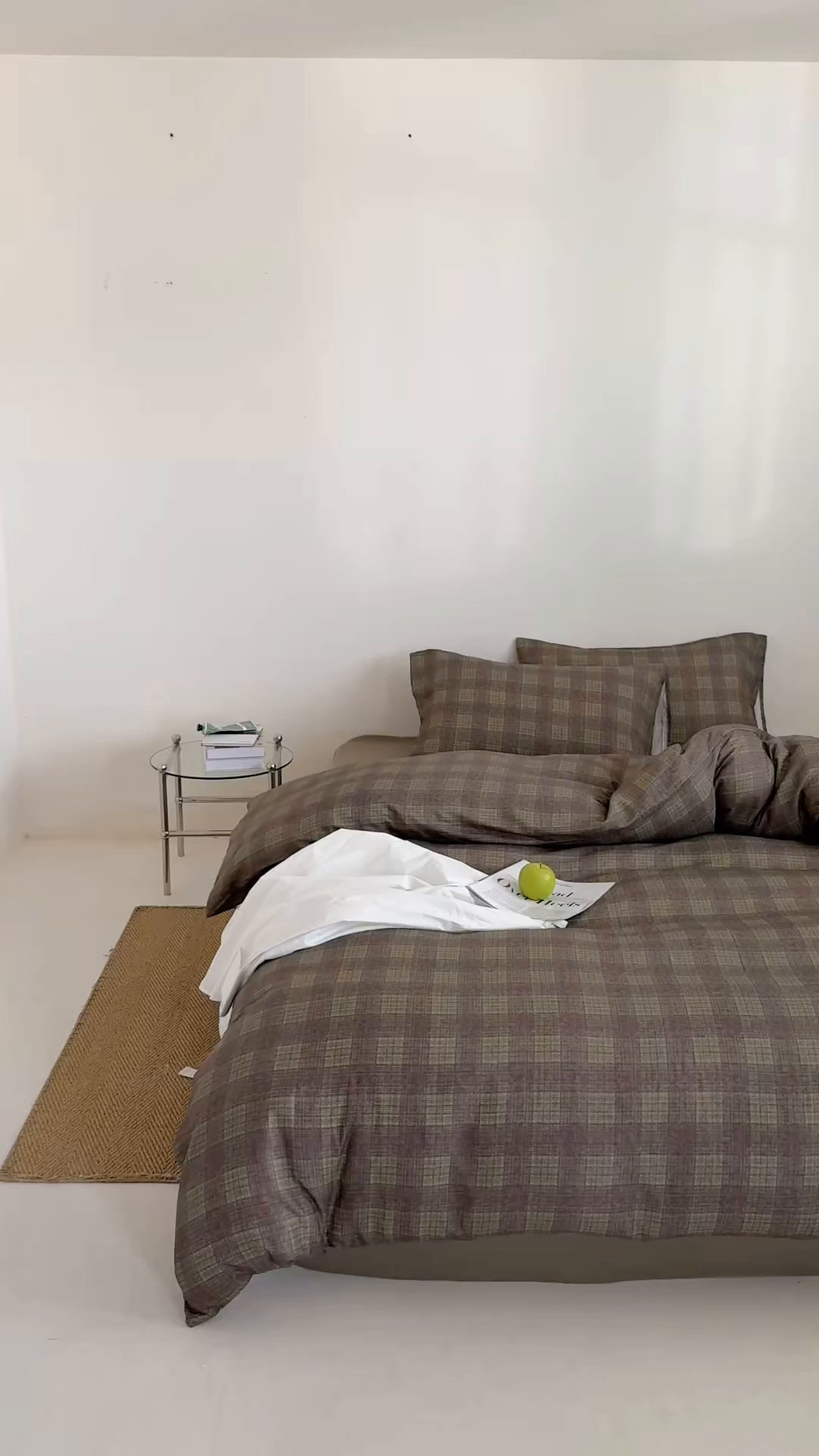 91家纺网 家纺一手货源 找家纺 窝米 2025新品全棉纯棉双层纱简约条格四件套系列第二组 致在-绿