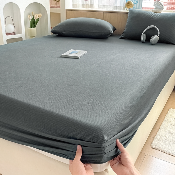 91家纺网 家纺一手货源 找家纺 （总）卡迪熊家纺 2025新款超柔云感双层纱床笠