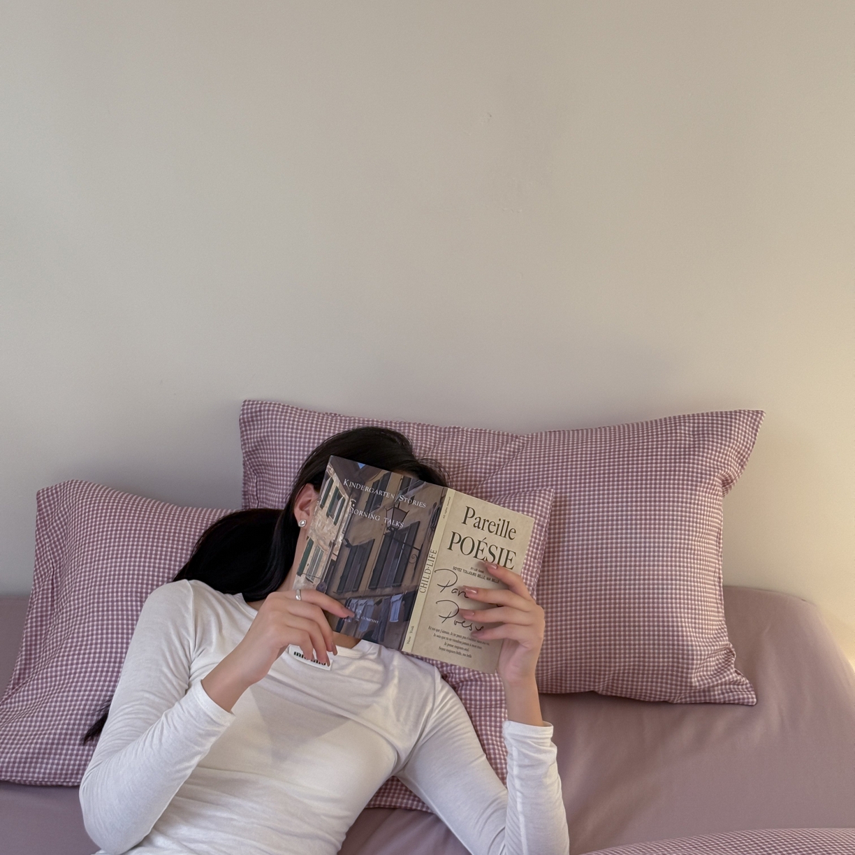 91家纺网 家纺一手货源 找家纺 窝米 2025新品全棉纯棉双层纱简约条格四件套系列第一组 品小格-紫