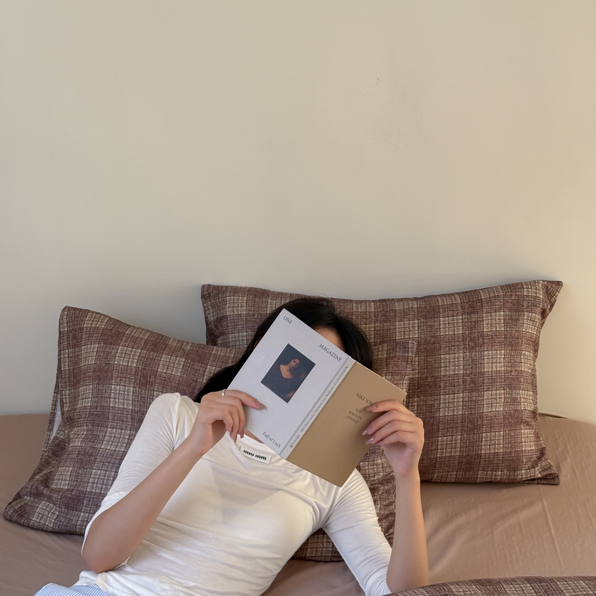 91家纺网 家纺一手货源 找家纺 窝米 2025新品全棉纯棉双层纱简约条格四件套系列第一组 致在-红