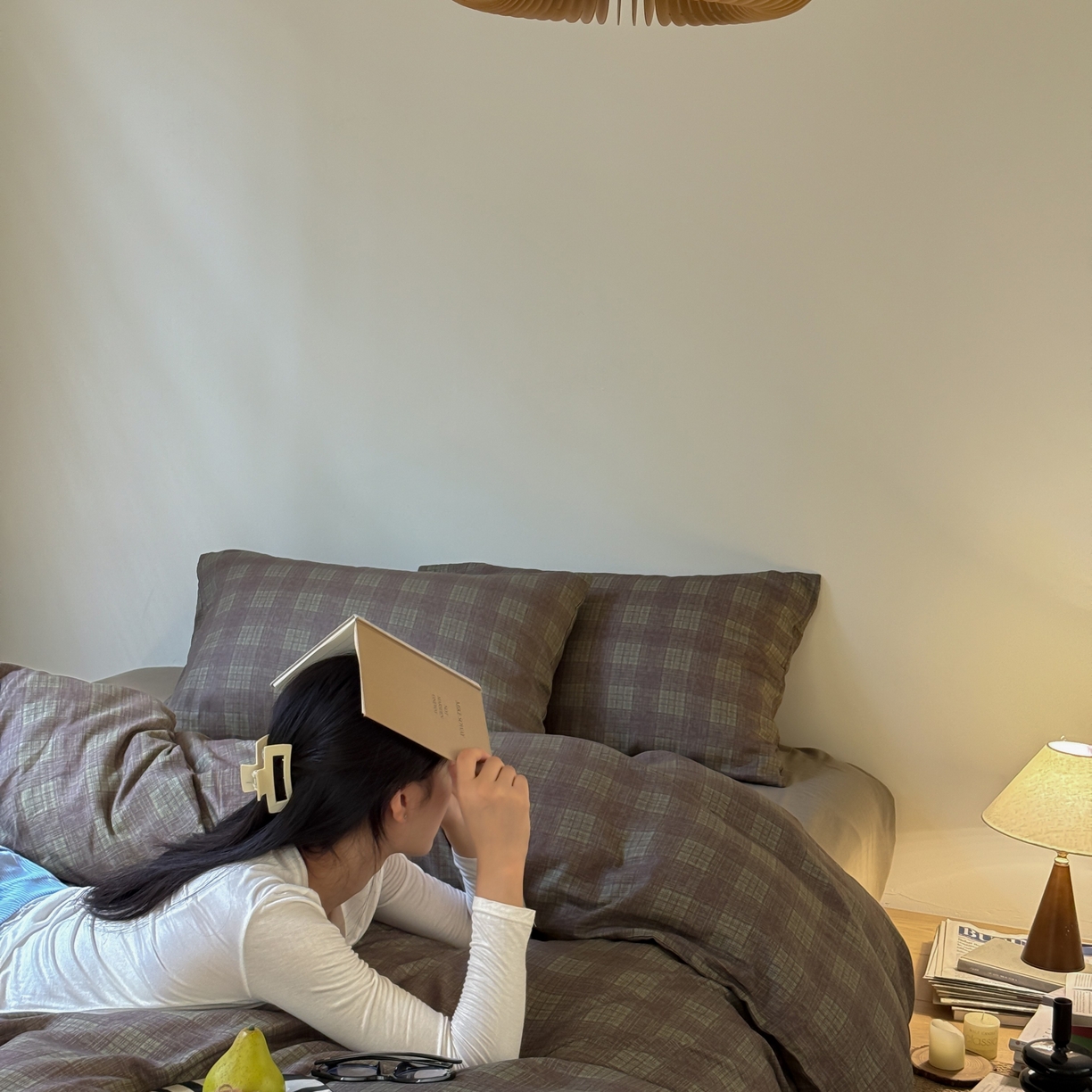 91家纺网 家纺一手货源 找家纺 窝米 2025新品全棉纯棉双层纱简约条格四件套系列第一组 致在-绿