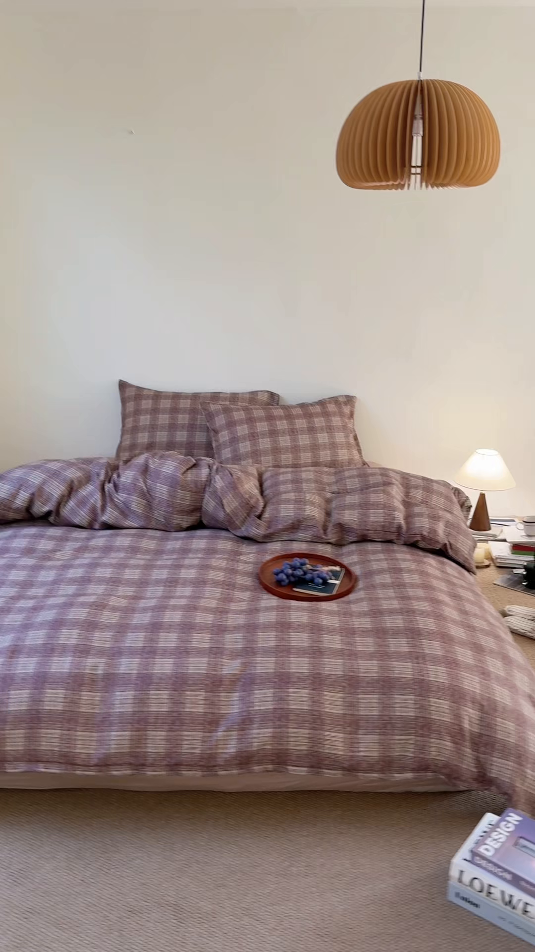 91家纺网 家纺一手货源 找家纺 窝米 2025新品全棉纯棉双层纱简约条格四件套系列第一组 致在-红