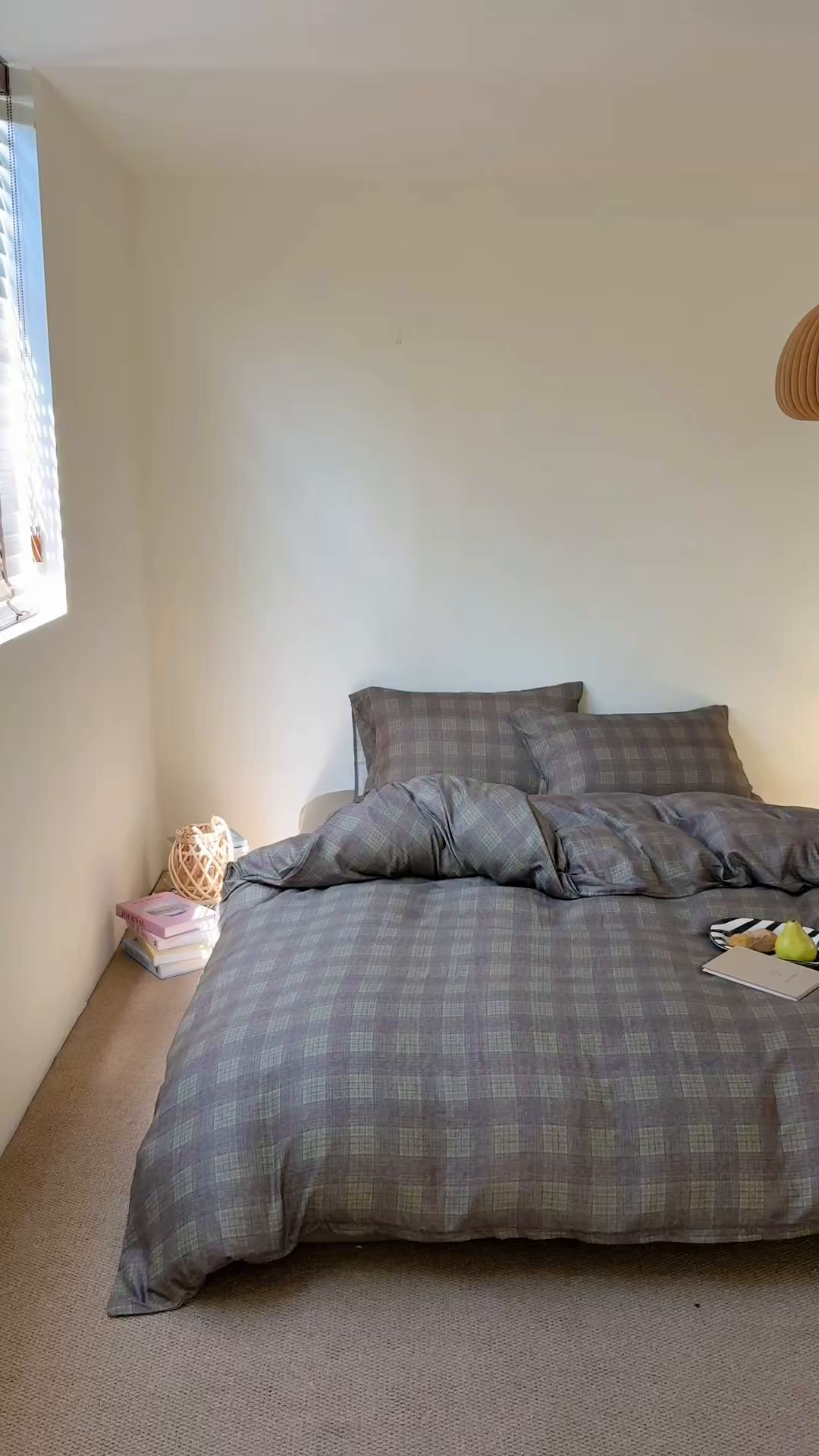 91家纺网 家纺一手货源 找家纺 窝米 2025新品全棉纯棉双层纱简约条格四件套系列第一组 致在-绿