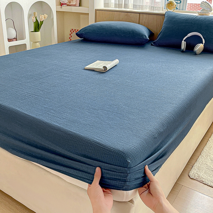 91家纺网 家纺一手货源 找家纺 （总）彩韵家纺 2025新款超柔云感双层纱床笠