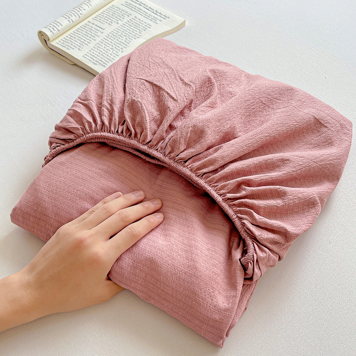 91家纺网 家纺一手货源 找家纺 （总）彩韵家纺 2025新款超柔云感双层纱床笠