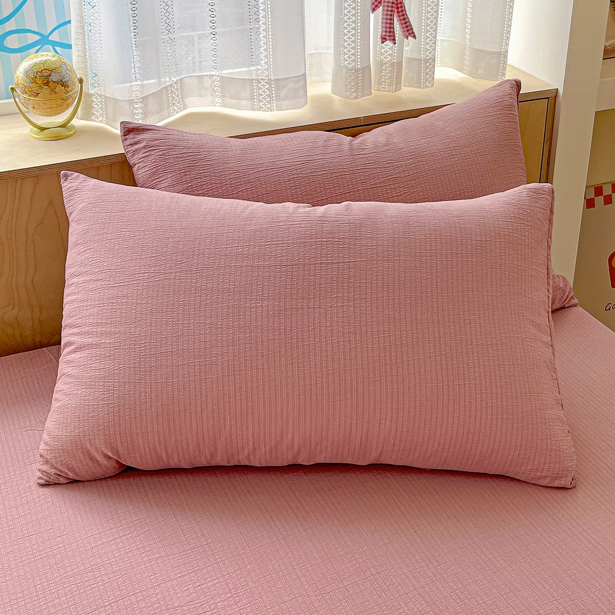 91家纺网 家纺一手货源 找家纺 （总）彩韵家纺 2025新款超柔云感双层纱床笠