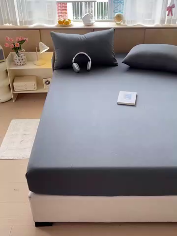 91家纺网 家纺一手货源 找家纺 彩韵家纺 2025新款超柔云感双层纱床笠 双层纱-浅灰