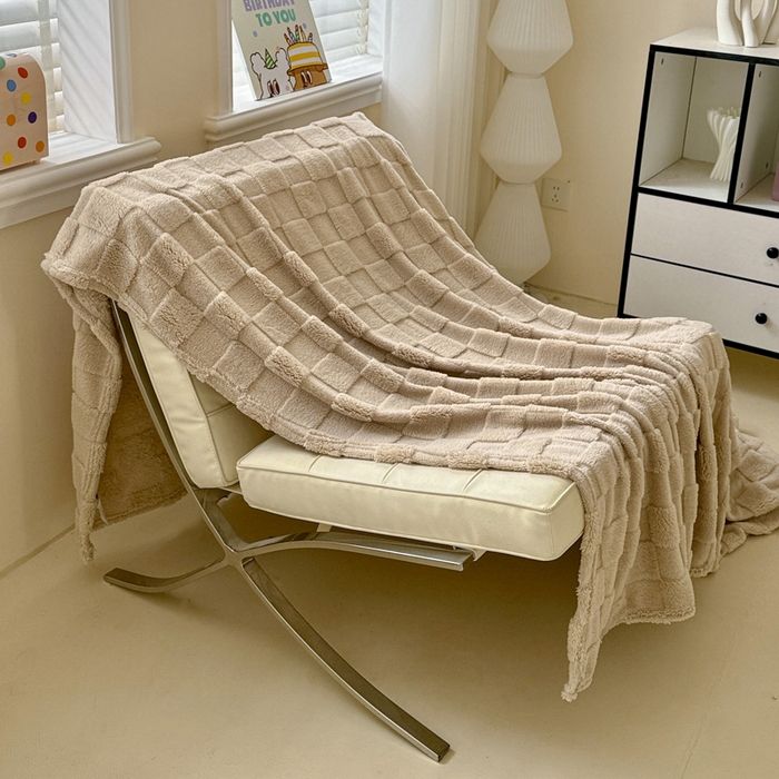 91家纺网 家纺一手货源 找家纺 （总）耀悦家纺 2025新款塔芙绒多功能面包格毛毯毯子