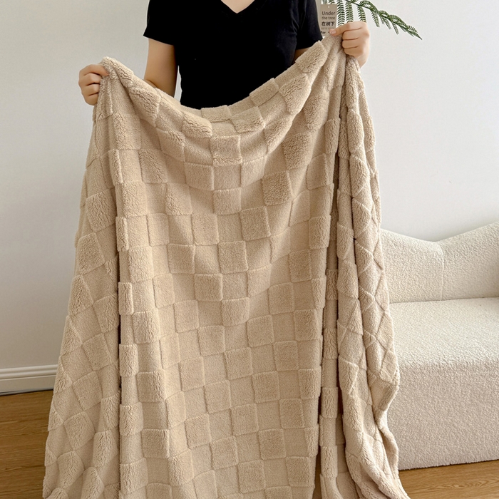 91家纺网 家纺一手货源 找家纺 （总）耀悦家纺 2025新款塔芙绒多功能面包格毛毯毯子