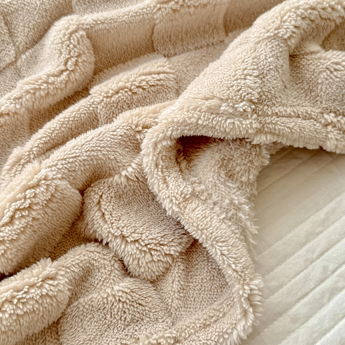 91家纺网 家纺一手货源 找家纺 （总）耀悦家纺 2025新款塔芙绒多功能面包格毛毯毯子