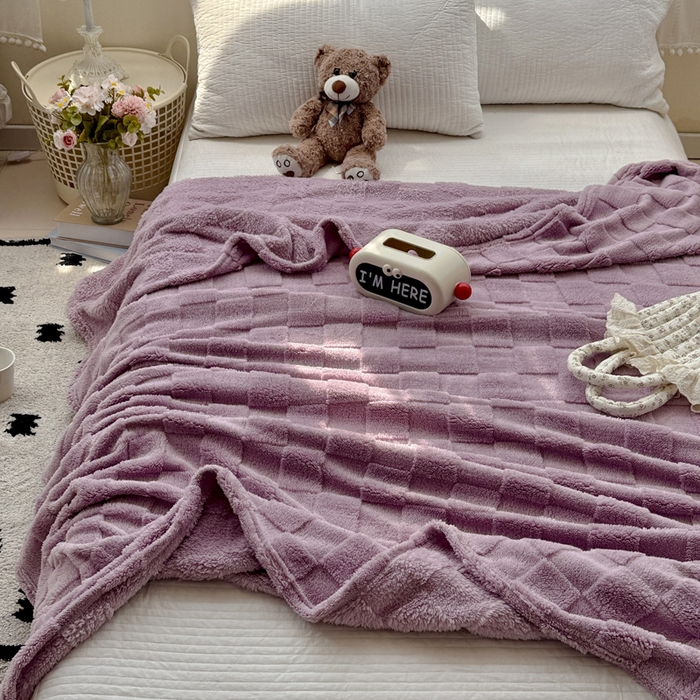 91家纺网 家纺一手货源 找家纺 （总）耀悦家纺 2025新款塔芙绒多功能面包格毛毯毯子