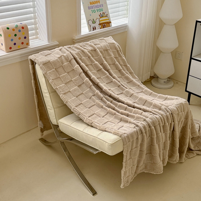 91家纺网 家纺一手货源 找家纺 （总）耀悦家纺 2025新款塔芙绒多功能面包格毛毯毯子