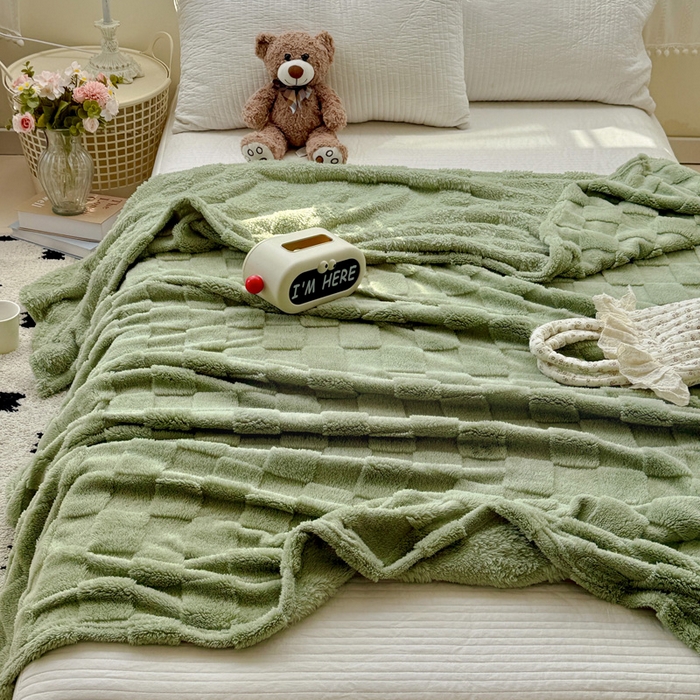 耀悦家纺 2025新款塔芙绒多功能面包格毛毯毯子 面包格-抹茶