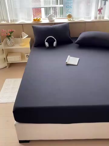 91家纺网 家纺一手货源 找家纺 彩韵家纺 2025新款超柔云感双层纱床笠 双层纱-深灰