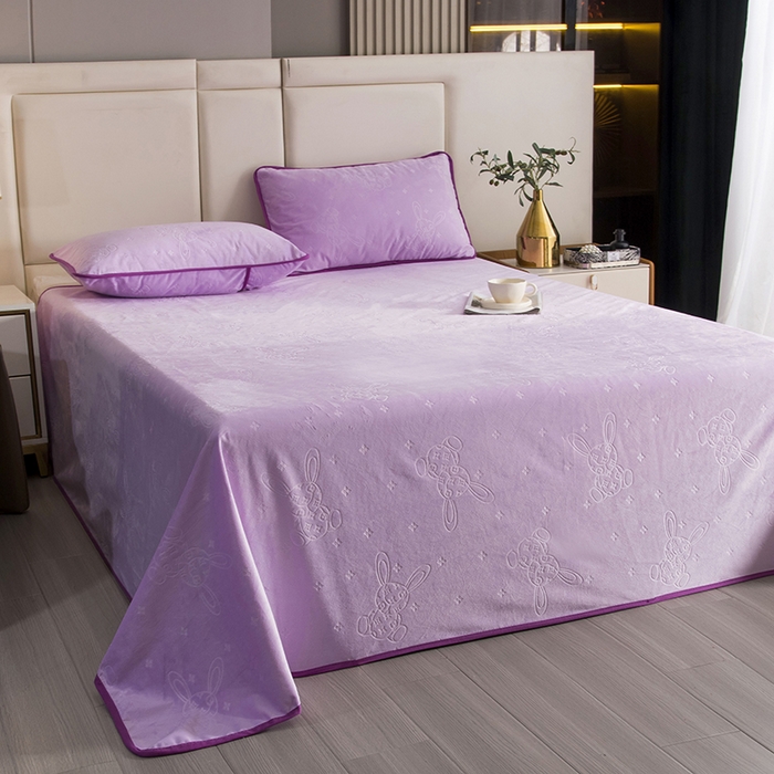 91家纺网 家纺一手货源 找家纺 茗婷家纺 2025新款供跨境外贸亚马逊保暖水晶绒防水床单单床单床单单件隔尿垫护理垫 丁香紫