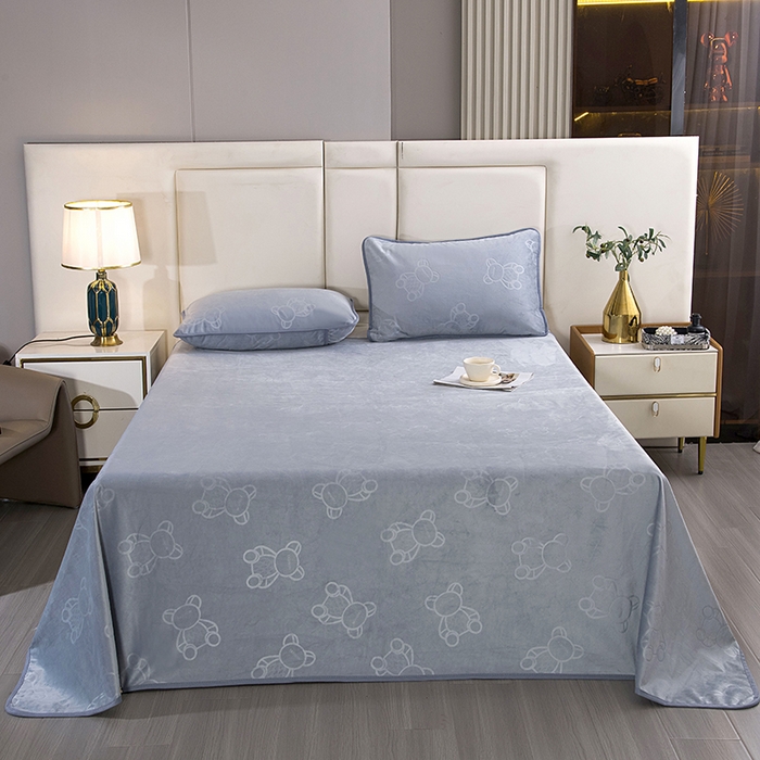 91家纺网 家纺一手货源 找家纺 茗婷家纺 2025新款供跨境外贸亚马逊保暖水晶绒防水床单单床单床单单件隔尿垫护理垫 浅灰