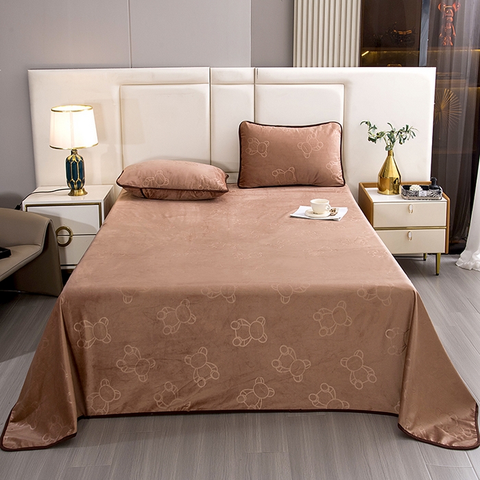 91家纺网 家纺一手货源 找家纺 茗婷家纺 2025新款供跨境外贸亚马逊保暖水晶绒防水床单单床单床单单件隔尿垫护理垫 深咖色