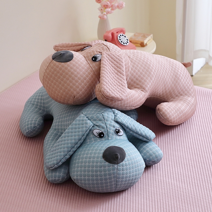 91家纺网 家纺一手货源 找家纺 （总）糖果枕芯 2025新款玩偶凉感趴趴狗玩具抱枕陪睡安抚,趴趴狗深蓝42*70cm,趴趴狗豆沙42*70cm