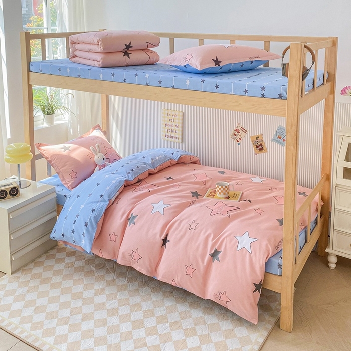 91家纺网 家纺一手货源 找家纺 （总）天之爱 2025新款开学季0.9床纯棉学生床笠三件套