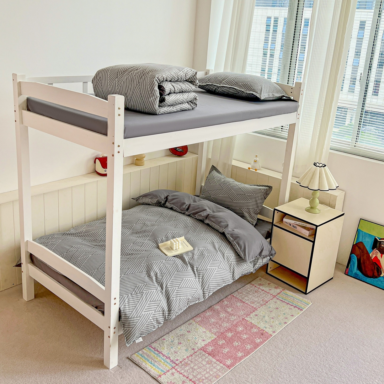 91家纺网 家纺一手货源 找家纺 楠沐家纺 2025新款格子系列芦荟棉学生三件套四件套 勒夫