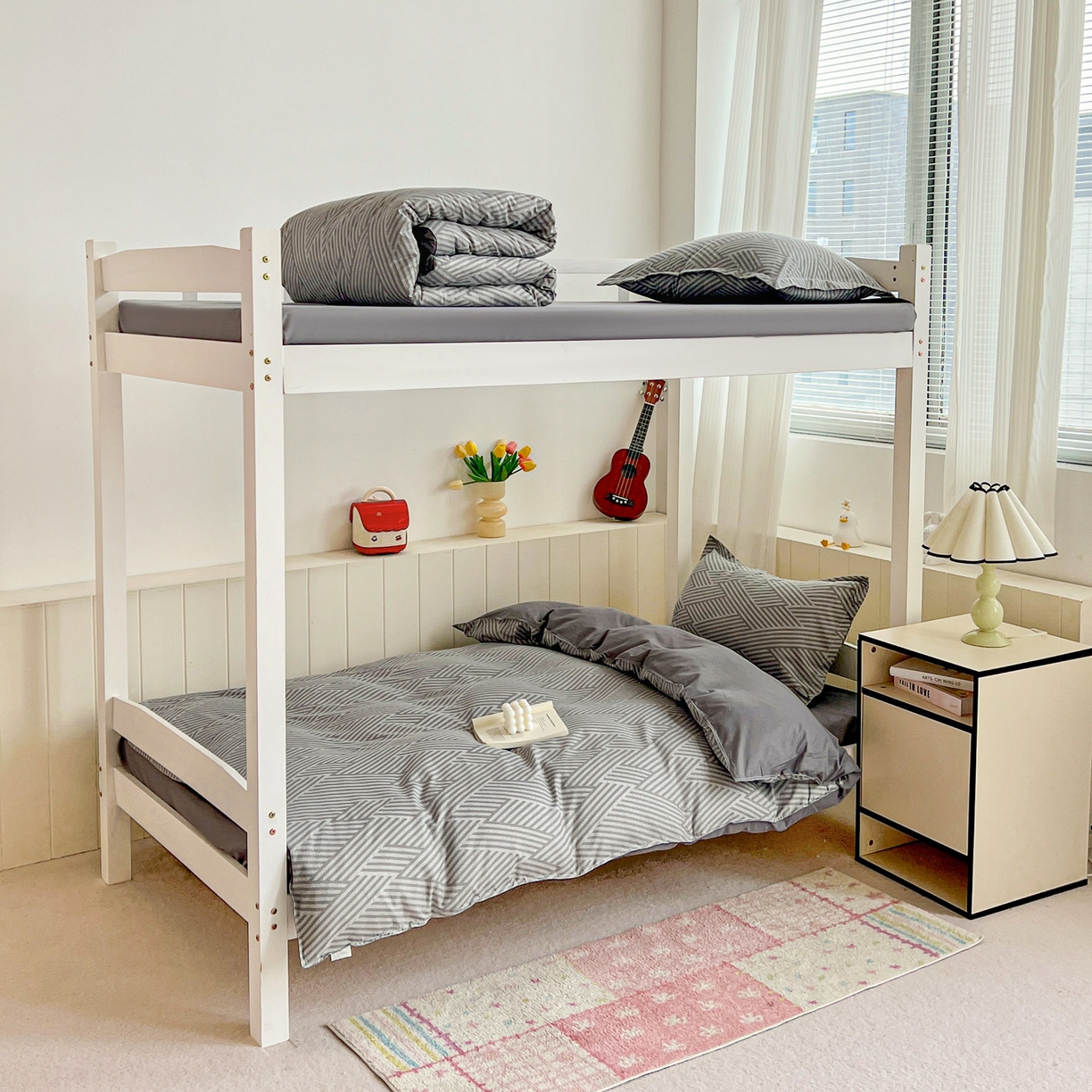 91家纺网 家纺一手货源 找家纺 楠沐家纺 2025新款格子系列芦荟棉学生三件套四件套 勒夫