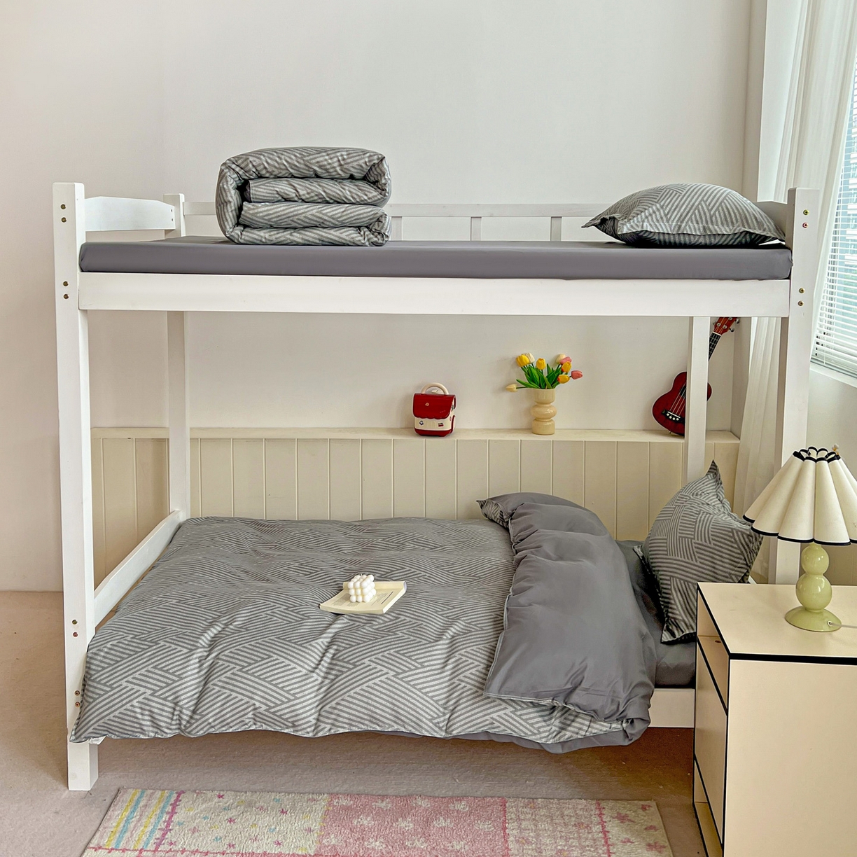 91家纺网 家纺一手货源 找家纺 楠沐家纺 2025新款格子系列芦荟棉学生三件套四件套 勒夫