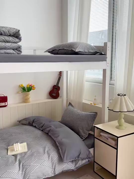 91家纺网 家纺一手货源 找家纺 楠沐家纺 2025新款格子系列芦荟棉学生三件套四件套 勒夫