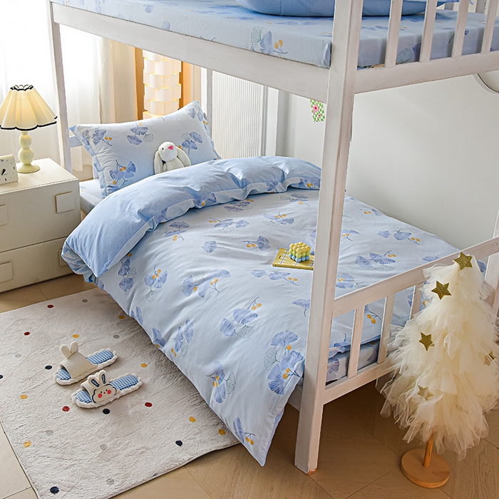 91家纺网 家纺一手货源 找家纺 天之爱 2025新款全棉纯棉学生上下铺宿舍三件套多件套六件套第二批 银杏叶