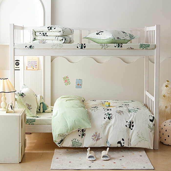 91家纺网 家纺一手货源 找家纺 天之爱 2025新款全棉纯棉学生上下铺宿舍三件套多件套六件套第二批 小胖球