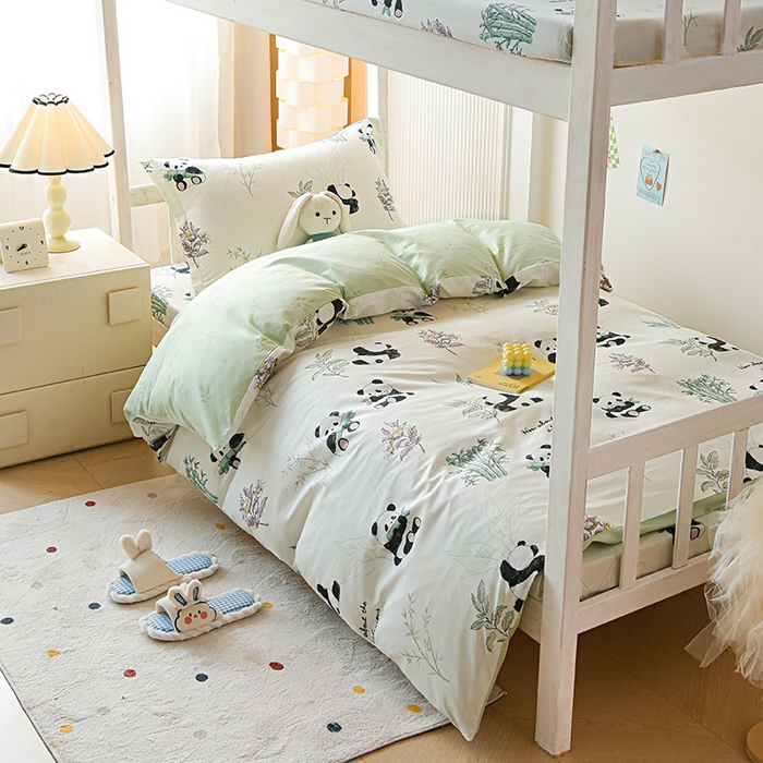 91家纺网 家纺一手货源 找家纺 天之爱 2025新款全棉纯棉学生上下铺宿舍三件套多件套六件套第二批 小胖球