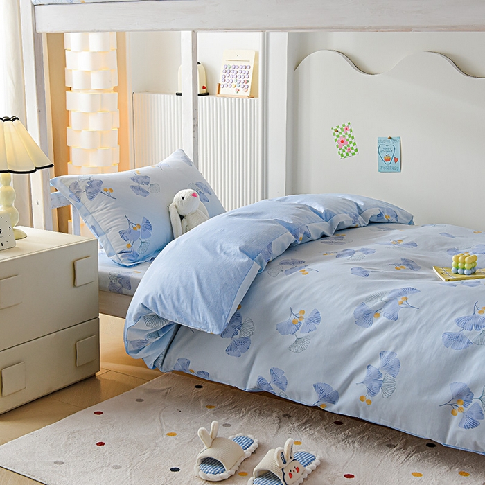 91家纺网 家纺一手货源 找家纺 天之爱 2025新款全棉纯棉学生上下铺宿舍三件套多件套六件套第二批 银杏叶