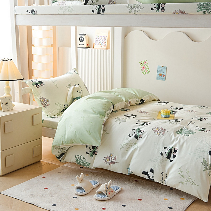 91家纺网 家纺一手货源 找家纺 天之爱 2025新款全棉纯棉学生上下铺宿舍三件套多件套六件套第二批 小胖球