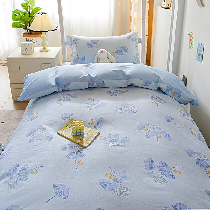 91家纺网 家纺一手货源 找家纺 天之爱 2025新款全棉纯棉学生上下铺宿舍三件套多件套六件套第二批 银杏叶