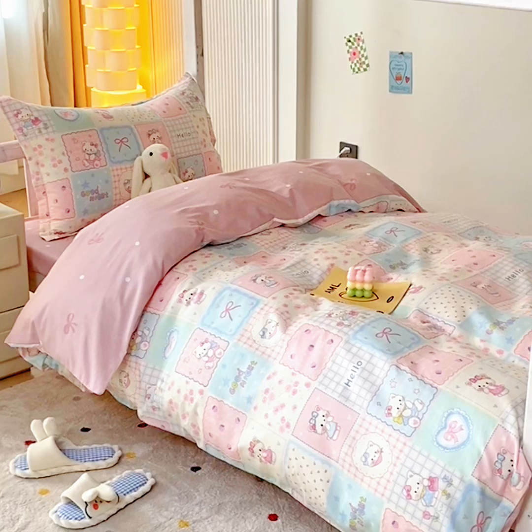 91家纺网 家纺一手货源 找家纺 （总）天之爱 2025新款全棉纯棉印花三件套学生六件套