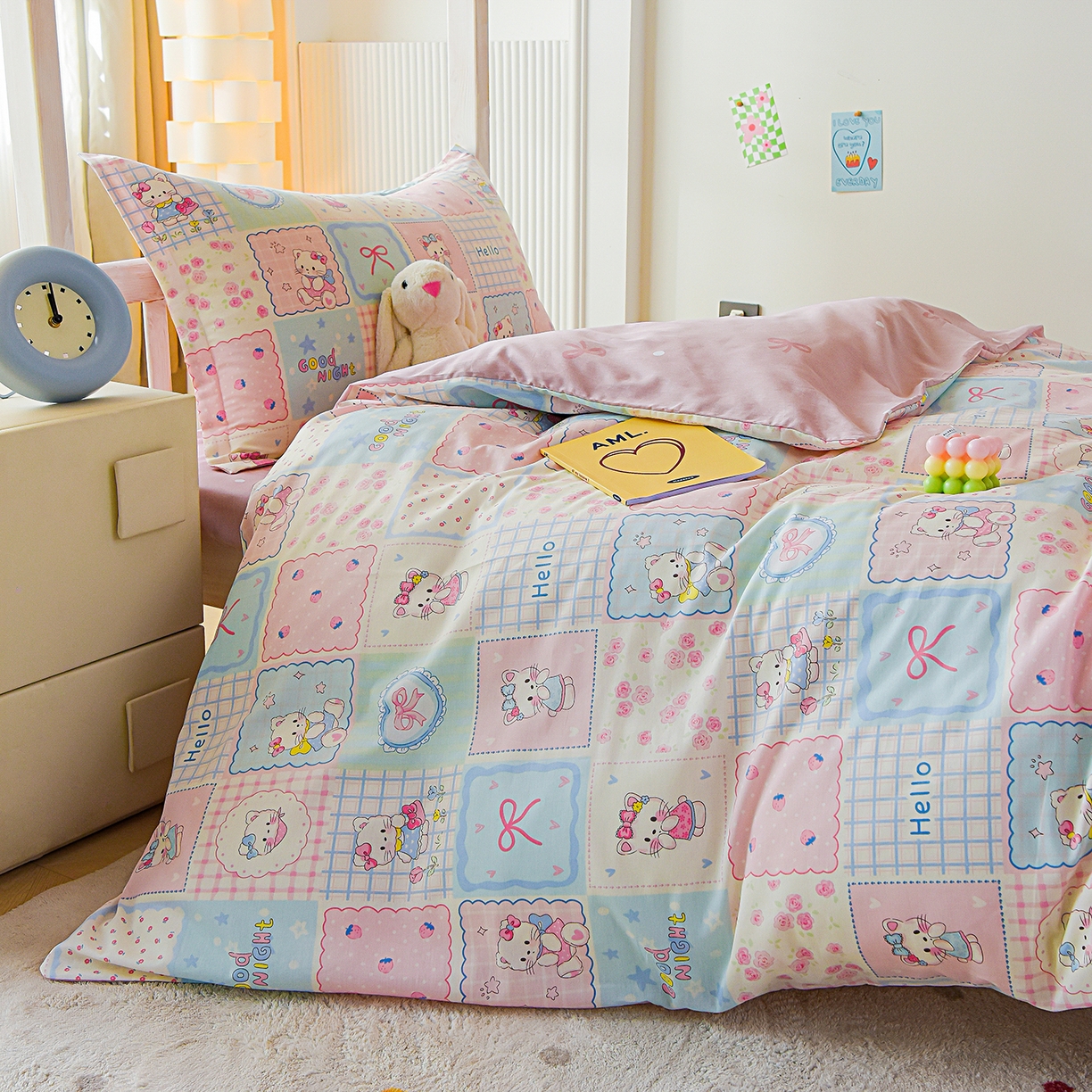 91家纺网 家纺一手货源 找家纺 （总）天之爱 2025新款全棉纯棉印花三件套学生六件套