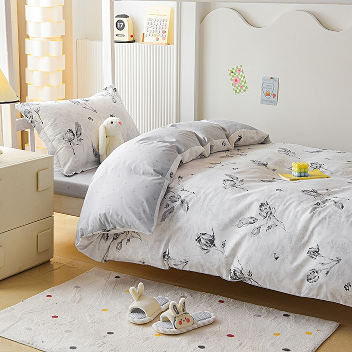 91家纺网 家纺一手货源 找家纺 天之爱 2025新款全棉纯棉学生上下铺宿舍三件套多件套六件套第二批 玫瑰夜语