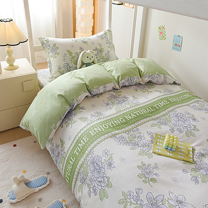 91家纺网 家纺一手货源 找家纺 天之爱 2025新款全棉纯棉学生上下铺宿舍三件套多件套六件套第二批 风之恋