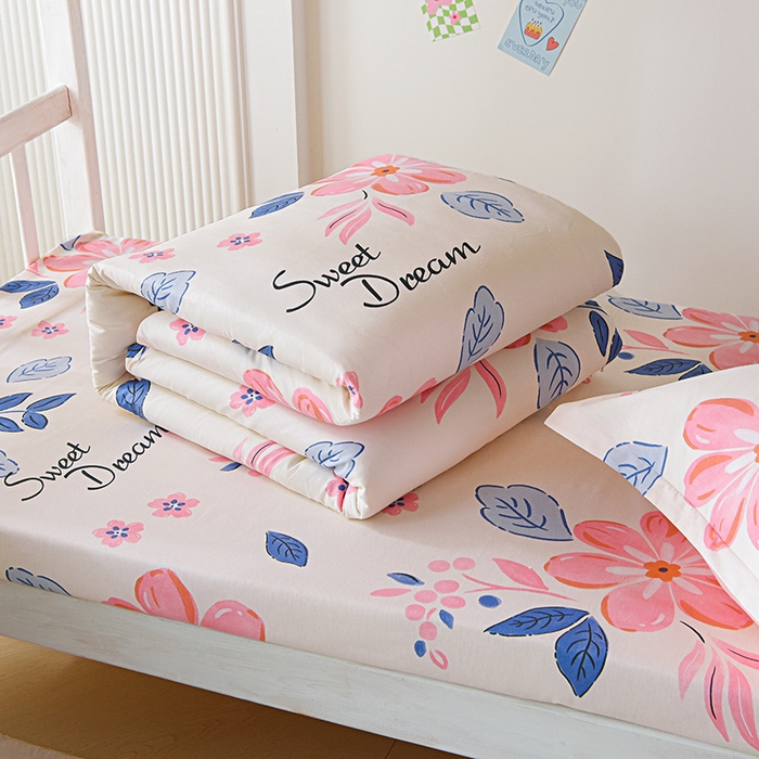 91家纺网 家纺一手货源 找家纺 天之爱 2025新款全棉纯棉学生上下铺宿舍三件套多件套六件套第二批 花晨月汐