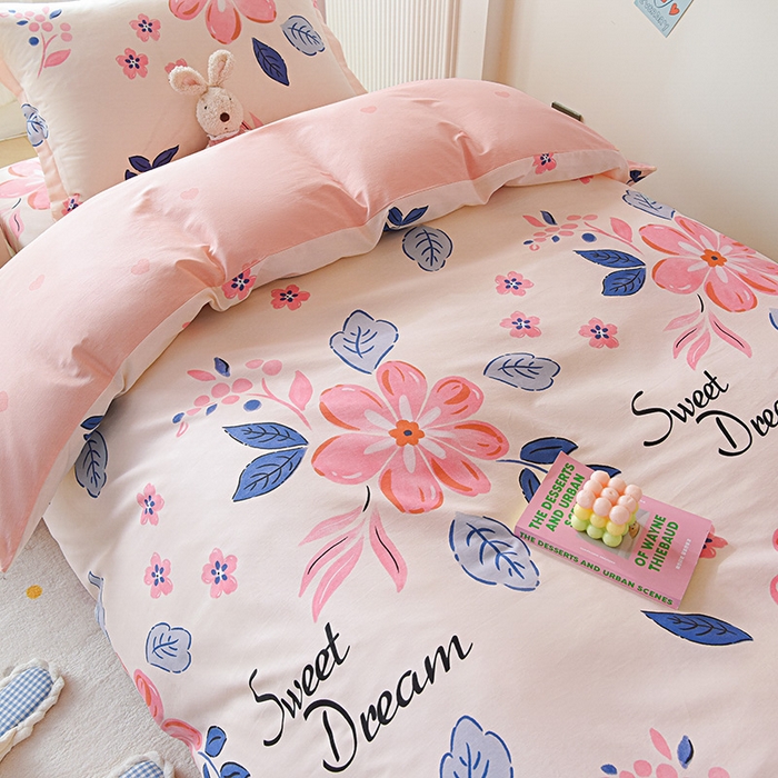 91家纺网 家纺一手货源 找家纺 天之爱 2025新款全棉纯棉学生上下铺宿舍三件套多件套六件套第二批 花晨月汐